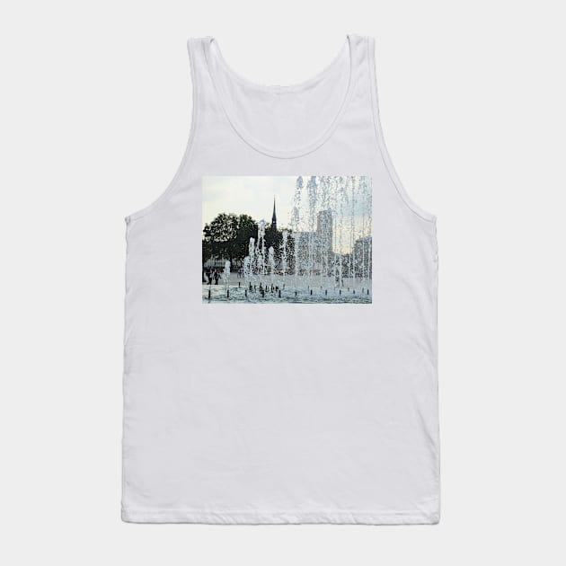 Paris Hotel de Ville Fountains Tank Top by BlackBeret